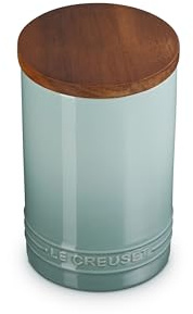 Le Creuset Signature Salière et boîte de rangement avec couvercle en bois, 760 ml, sel de mer