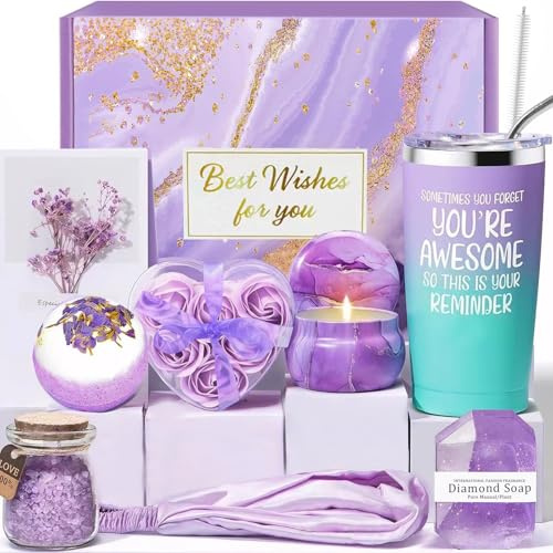 YTACREA Geschenke für Frauen, Rituals Geschenkset Frauen-11 Stück, Geschenk Freundin Geburtstag für Mama Freundin Schwester Ehefrau, Geschenk Beste Freundin, Gifts for Women 18 20 30 40 50 60 70, Lila