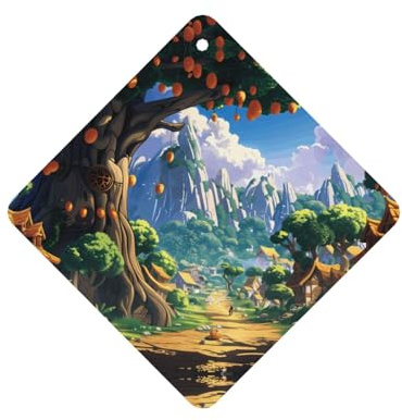 Phayah 4 Pz Deodoranti Auto Appeso Albero Da Frutto Al Villaggio Testa Modello Lavanda Profumo Compresse Di Lunga Durata Profumo Profumo Quadrato