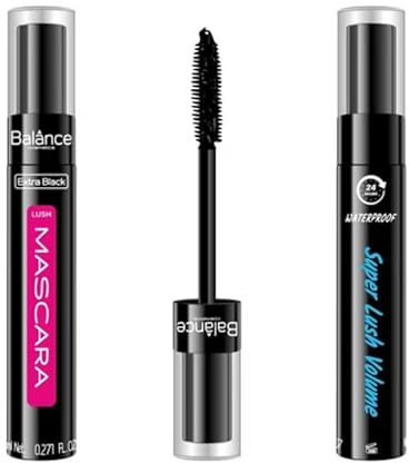 Balânce cosmetics Extra Black Wimperntusche – Wasserfest & Wischfest – 24h Halt – Maximiertes Volumen & Länge – Mascara für Empfindliche Augen – 8 ml