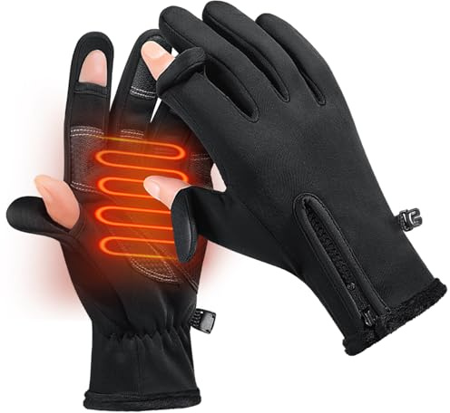Thermo-Laufhandschuhe, wasserabweisend, Touchscreen-Handbekleidung, winddichte Fäustlinge für kaltes Wetter, für Herbst und Winter, Outdoor-Sport, Radfahren, Zubehör für Herren und Damen, wasserdichte