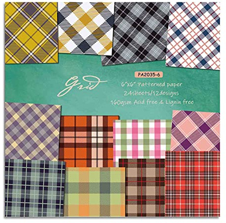 Musterpapier Set Mit 24 15 2 Cm Karierten Gemusterten Karton Geschenkverpackungen Für Zuhause Festival Urlaub Kartendekoration Scrapbooking Papierpackungen