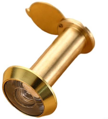 Entgoinggo Visor de puerta, mirilla de seguridad de latón con lente óptica HD gran angular de 220 grados, cubierta trasera antimiradas (12 mm, 35 a 60 mm)