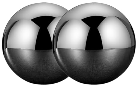 INOOMP Piedras de Hielo Redondas de Acero Inoxidable 304 55Mm Reutilizables para Enfriar Vino y Whisky en Bebidas como Cerveza y Vodka, Juego de 2 Piezas