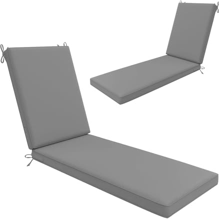 WLXFF Sonnenliege Auflage gestreift & wasserabweisend, Dicke Polsterauflage mit Anti-Rutsch-Basis, Ersatzkissen für Gartenliege, Deckchair und Schaukelstuhl