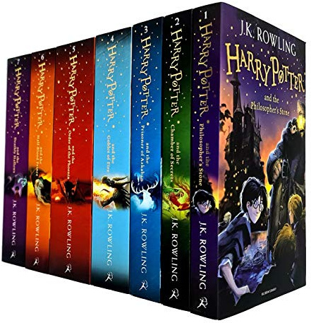 J.K. Rowling Harry Potter Collection 7 Books Bundle (Harry Potter and the Philosopher's Stone: 1/7 (Harry Potter 1), Harry Potter and the Chamber of Secrets: 2/7 (Harry Potter 2), Harry Potter and the Prisoner of Azkaban: 3/7 (Harry Potter 3), Harry Potter and the Goblet of Fire: 4/7 (Harry Potter 4), Harry Potter and the Order of the Phoenix: 5/7 (Harry Potter 5), Harry Potter and the Half-Blood Prince: 6/7 (Harry Potter 6), Harry Potter and the Deathly Hallows: 7/7 (Harry Potter 7))
