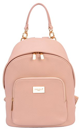 David Jones - Bolso Mochila Mujer Pequeña - Morral Cuero Piel PU Suave - Backpack Daypack Casual Mini Señora Niña - Bolsos de Mano Hombro Viaje Escolar Universidad Colegio Ocio Elegante Moda - Rosa