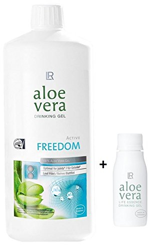 LR Aloe Vera Drinking Gel Freedom 1000 ml plus Aloe Vera Rotationsflasche (unbefüllt) für unterwegs, 90 ml