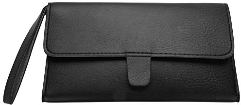 Faltbar Haar Schere Bag, PU Leder Schere Taille Pack Barber, Professionelle Tragbare Multifunktionale Friseurwerkzeuge Schere Kamm Lagerung Fall Paket Tasche (schwarz)