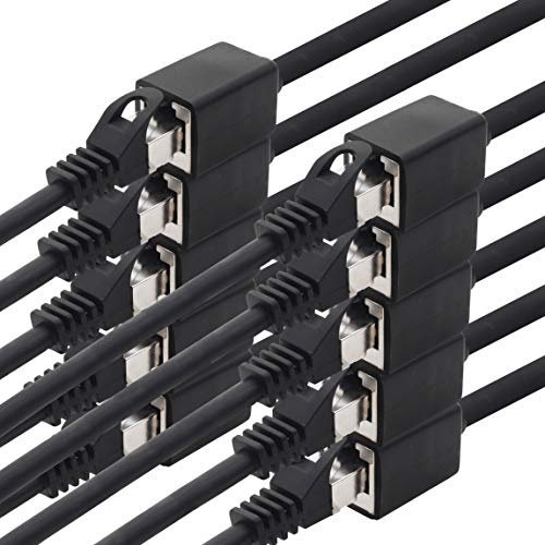 1aTTack.de 618302 Adaptateur d'extension CAT7 Cat.7-1 m - Câble Ethernet Lanka câble câble réseau 10 Gb/s câble brut avec prise (RJ45) Cat6a 10 pièces - noir