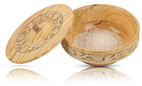 Cuenco decorativo de madera con tapa para servir aperitivos, hecho a mano, 15,24 cm, para frutas, café, mesa, encimera, tazón para llaves, apto para comida, cocina, sala de estar, decoración del hogar
