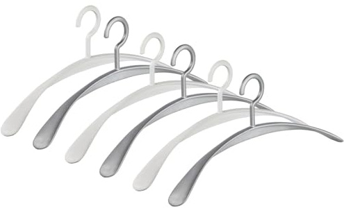Kleiderbügel Garderobenbügel Wing Silber und weiß 6er-Set