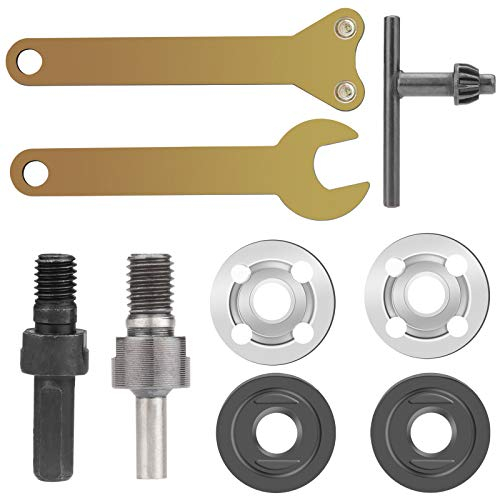 Rybtd Connecting Rods Converter Set M6/10 Electric Drill Metal Angle Grinder Adapter Set Mandrel Drill Adaptor Meet the Needs of Electric Drill Grinding,Cutting Ceramic Tiles,Wood,Metal Polishing Work