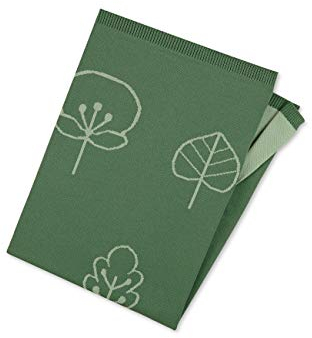 Sterntaler Strick-Schmusedecke, Motiv Blätter, Passend zur Serie Stay true to nature, Alter: Für Babys ab der Geburt, 100 x 75 cm, Dunkelgrün