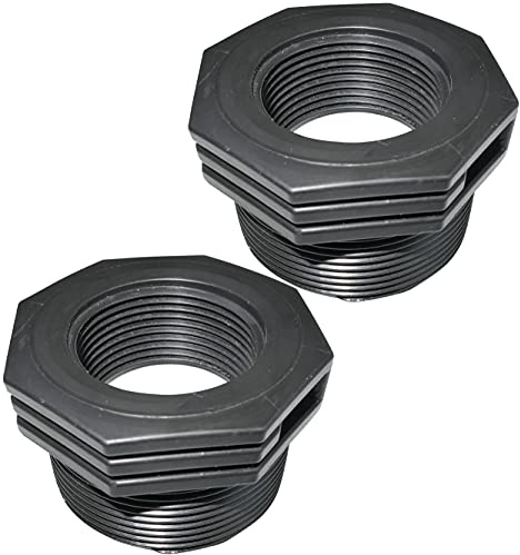 AERZETIX - Juego de 2 Reductores de Plástico Macho/Hembra 2''x1 1/4'' con Tope Interior para Atornillar - Pezón Reducido 6 Bares - Racor para Tuberías
