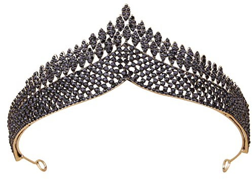 Wedding Tiara, Vofler Black Bride Crown - Baroque Anastasia Crystal Rhinestone Headpieces Head Accessories for Bridal Women Queen Girls Princess Birthday Quinceanera Pageant Homecoming Costume Party