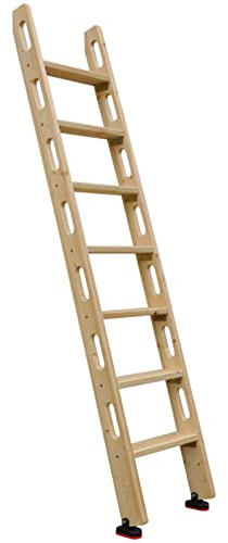 Hochbettleiter Extra Lange Wohnmobilkojenleiter Unvollendet, Stabile, Schräge Etagenbettleiter aus Holz für Autoboote, Wohnheime, 39/ 49/ 59 Hohe Trittleiter (Size : 100cm/39)