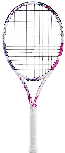 Babolat, Evo Aero Pink Saiten-Tennisschläger für Erwachsene, ideal für Fortschritt, Kraft und Komfort, aerodynamischer Spin Alpha-Rahmen, Griffgröße 1, französische Marke, Pink