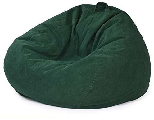 ArtsPavilion Classic Beanbag Cover, Bean Bags Chairs Cover No Filler with Footpedal Cover Washable Velvet Lazy Lounger Sofa Cover 100cmx120cm green