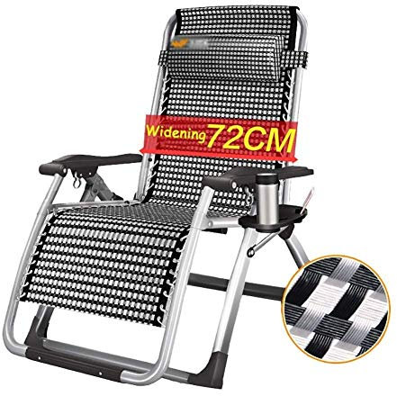 Patio Lounger Deck Chair In Garden &Outdoors Folding Zero Gravity Chair Portable Reclining Lawn Chairs Supports 200kg (Color : Silver)