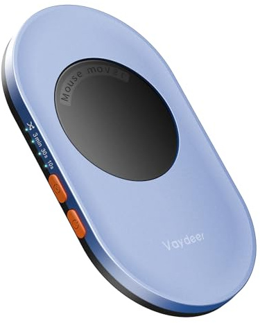 VAYDEER Ultra Thin Mover Mouse with Adjustable Running Timer, Undetectable and Silent Jiggler, Simulates Realistic Movements, Driverless Shaker to Keep PC Active and Safe (Mist Blue)