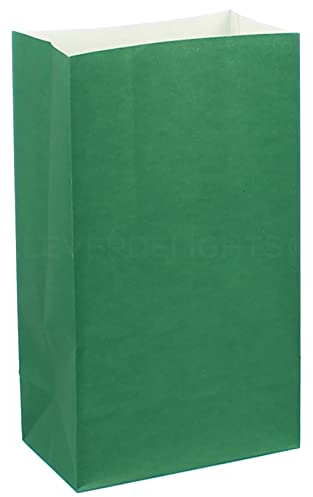 CleverDelights Luminarias Lichttüten, Grün, 50 Stück, Weihnachten, Urlaub, Hochzeit, 25,4 cm