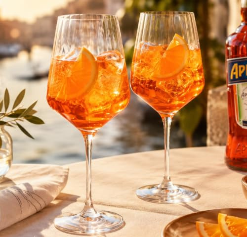 DIAMANTE Crystal Spritz Wine Glasses 'Mirage' - Set of 2 Universal Optic Wine Glasses in Giftbox