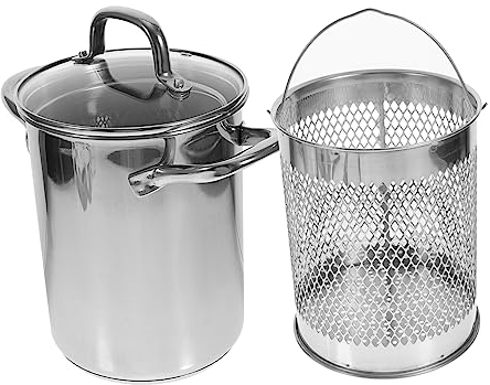 Cabilock 1 Juego Freidora Tempura sartén portátil Mini Sartén Antiadherente crepera sarten Olla con escurridor Olla de Sopa Antiadherente Mano sartén Profunda Filtro de Aceite
