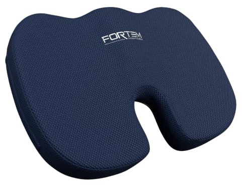 FORTEM Sittdyna för Kontorsstol, Sittdyna i Memory Foam, Halkfri Kudde för Gaming, Sittkudde för Bilstol, Datorstolsdyna, Tvättbart överdrag, XL