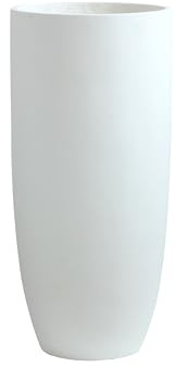 Olly & Rose Maceta alta de color blanco mate - Maceta de fibra de 65 cm de altura y 30 cm de diámetro