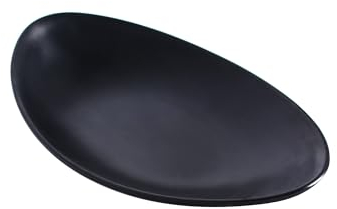 IMEEA Servierplatten Schwarze Snackschalen Melamin Servierschalen Dip Schüsseln Schiffsförmige Bowl Snack Schalen,Perfekt für Desserts Sushi Salate Saucen(25x13.5x3cm)