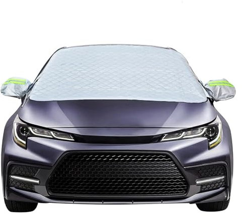 CAMUSBR Car Windshield Snow Cover, Car Windscreen and Wing Mirror Windshield Frost Cover Car Waterproof Windshield Winter Cover For Ice, Snow, Frost Protection for Most Cars (148x116cm)