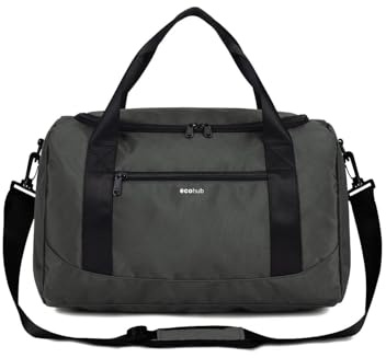 ECOHUB Borsa Ryanair 40 x 20 x 25 - Borsa da Viaggio per Bagagli, Cabina Piccolo Aereo, Ecologica, per Weekend, Pieghevole, Valigia per Uomo e Donna, 20 L