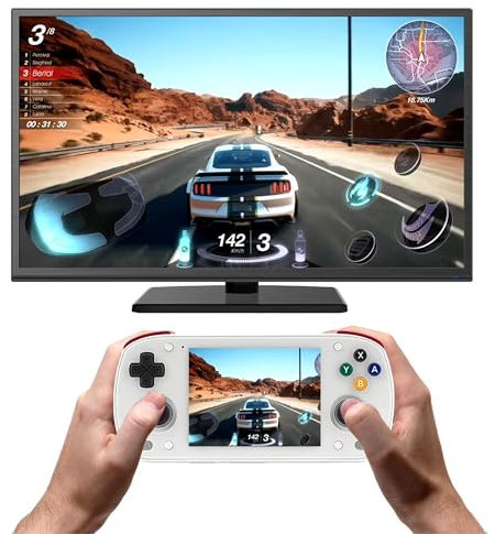 Mini Handheld Game Consoles,Snapdragon 865 Processor,128+256g,3.7 Multiple Emulators Console Handheld With Adreno 650 GPU&WiFi6 + BT5.1,Android 10,Seamless 2.5D Glass,(White)