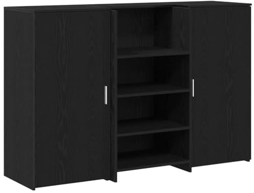vidaXL Empfangstheke Schwarz Eichen-Optik 155x50x103,5cm Holzwerkstoff