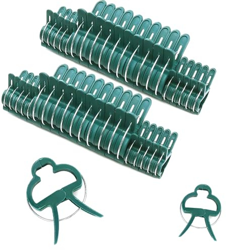 60 Stück Pflanzenclips Garten Pflanzenklammern Pflanzenhalter Pflanzenbinder Rankhilfe für für Pflanzen Sicherung Unterstützt oder ähnliche Rankpflanzen in 2 Größen (30 große + 30 kleine)