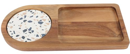 Cabilock Palet De Madera Bandeja De Pizza Recipientes De Comida con Tapas Cestas De Pan para La Mesa Platillo Tabla De Embutidos Placa Bariátrica Plato De Aperitivo Platos Dulce Tacos Brown
