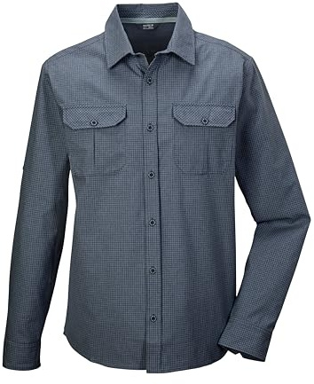 killtec Herren Funktionshemd/Hemd Langarm/Outdoorhemd KOS 48 MN WVN SHRT, deep Water, L, 42844-000