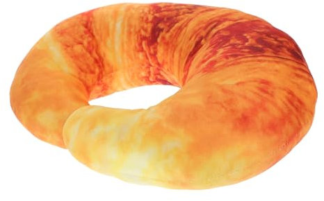 WESIEVYA U Shape Imitation Bread Neck Pillow 31x26cm Soft Plush Nap Cushion Comfortable Cervical Support for Travel and Office