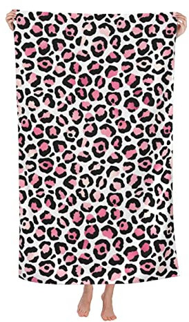 Strandhandtuch Rosa Safari Mikrofaser Duschtuch Tragbares Badetuch Für Picknicks Strand Reisen 80X130Cm