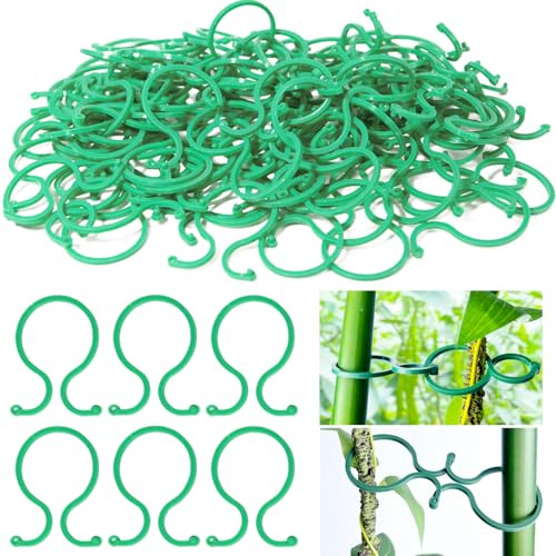 Ulawellor 200 Stück Pflanzenclips Pflanzenklammern Pflanzen Klammern Befestigung,Pflanzenclips Tomaten,Pflanzenklammern Kunststoff,Pflanzenringe zur Unterstützung und Befestigung von Pflanzen,Klein