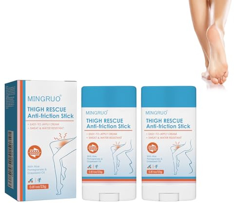 MINGRUO 2Pcs Stick Anti Sfregamento Cosce, Antisfregamento, Bastone Anti Sfregamento, Stick Anti-sfregamento per le Donne per Cosce Spalle Petto e Piedi