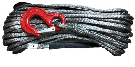 1pc 12mm X 30m UHMWPE Faser Synthetische Winde Seil Mit Haken for ATV/UTV/4WD/4X4/OFFROAD(Gray)