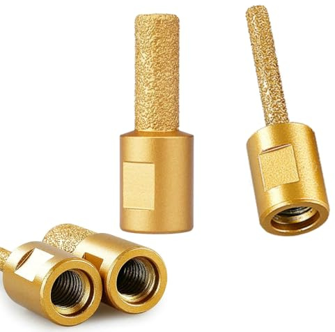FANGHUIER Diamond Mortar Removal Tool, 10mm x 25mm and 6mm x 34mm M10 Grout Raking Bits, Gold Plated Angle Grinder Attachment