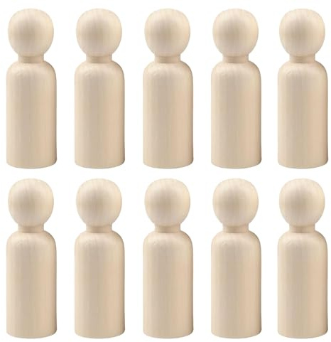 10 Stück Holzfiguren Zum Bemalen,Figuren Zum Bemalen,Holz Spielfiguren Puppen Anmalen,Holz Junge Figuren,Holzkegel,Holzornamente,für Malen,DIY,Basteln,Dekoratio,Weihnachten,Geburtstag,Hochzeit