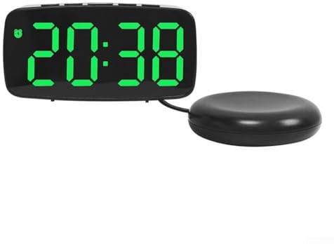 Qualoramall Sveglia digitale intelligente a LED con luminosità regolabile, orologio da scrivania alimentato tramite USB, snooze e sveglia a vibrazione con visualizzazione ora, data, temperatura, per