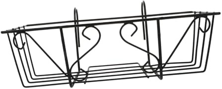 SUPVOX Portafiori Sospeso in Ferro Battuto per Balcone, Supporto per Vasi da Giardino Gancio per Corrimano, Decorazione Esterna Resistente e Facile da Fissare