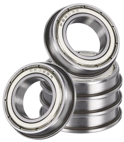 sourcing map F6903ZZ Flansch-Kugellager, 17 x 30 x 7 mm, doppelt geschirmtes Chromstahl-Rillenlager, ABEC5, 5 Stück