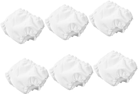 Homoyoyo Lot de 6 Culottes Blanches Ajustables pour Poupée 10 Pouces, Accessoires pour Poupée Réutilisables en Tissu, sous-vêtements Miniatures pour Jeu D’Imitation Garçon et Filles