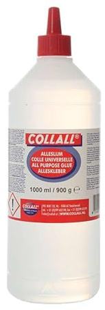 Collall Alleskleber transparent, schnell trocknend, starke Haftung, für Papier, Karton, Kork, Holz, Glas, Keramik, 1 Stück (1000ml)
